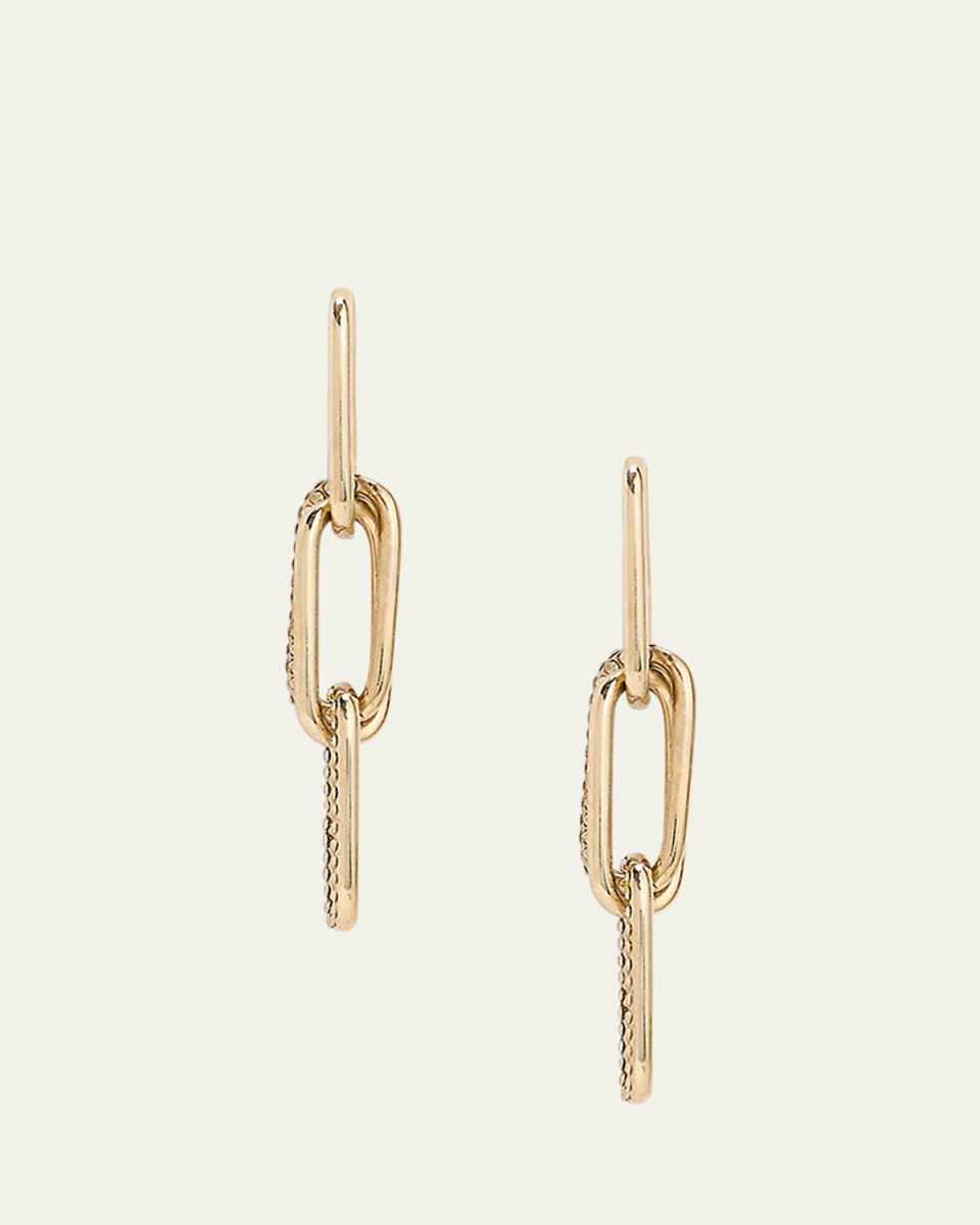 Crystal Paperclip Link Drop Earrings